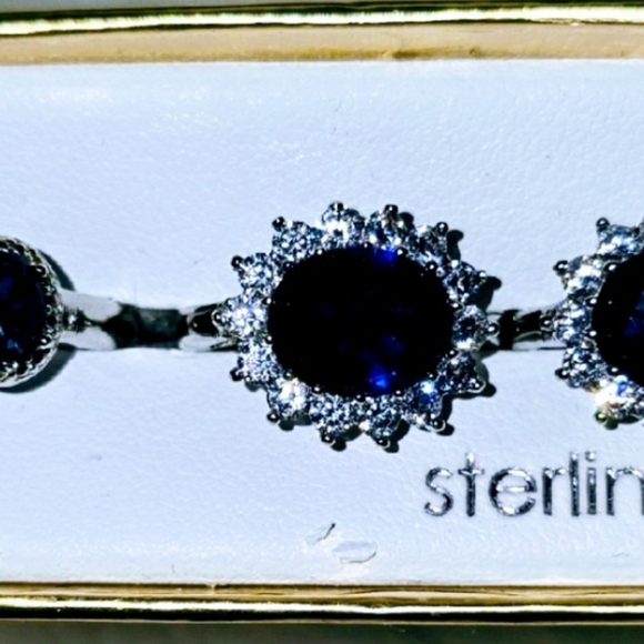 Isbella Silver Ring SET with Lab created Sapphires